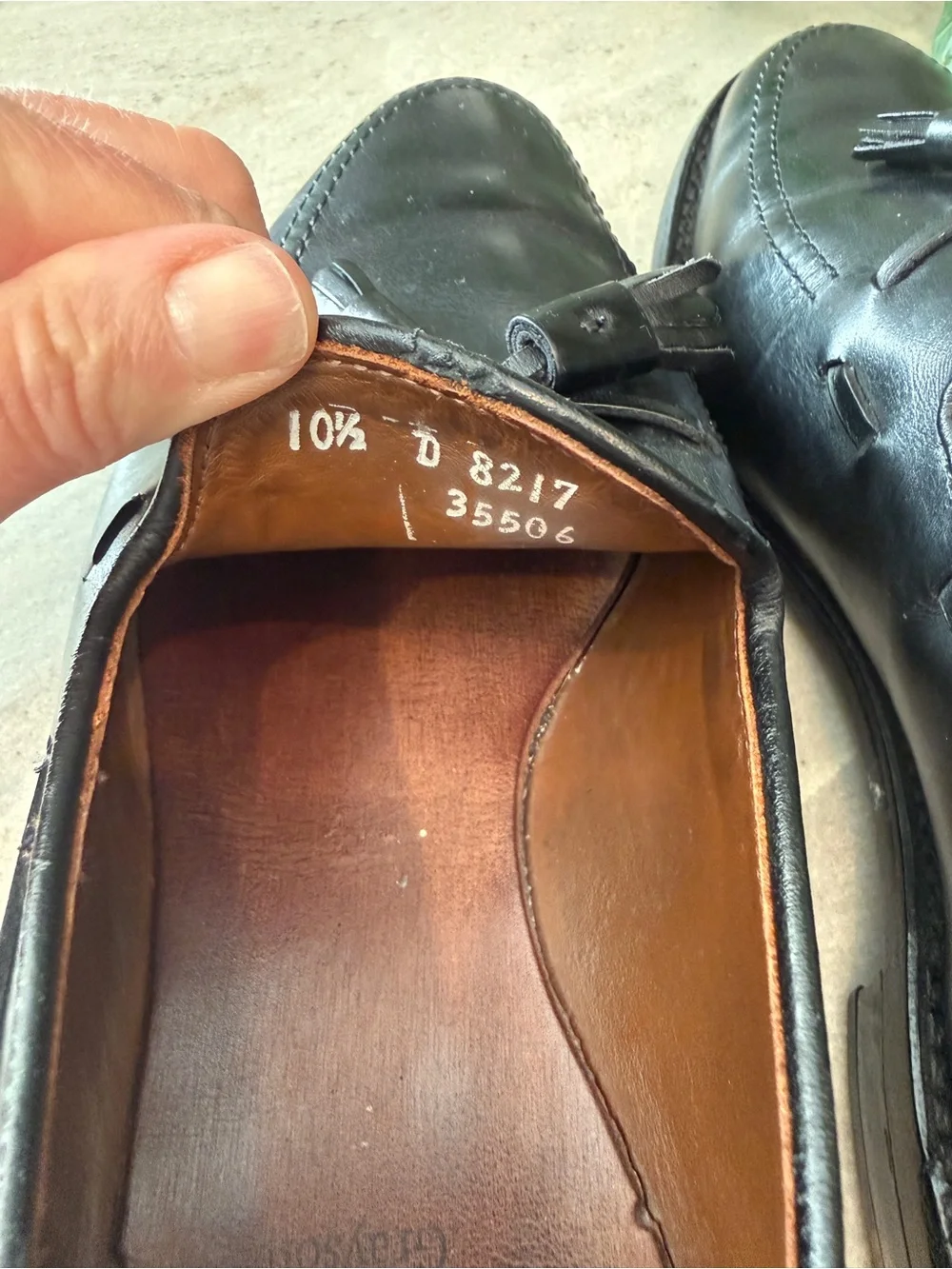 Allen Edmonds Grayson Black Leather Tassel Loafers Men’s 10.5 D Dress Shoes USA
